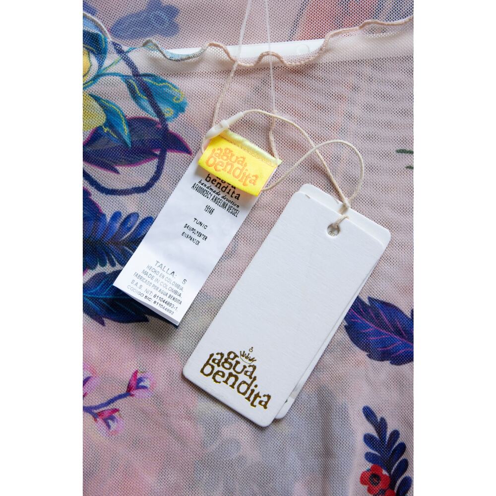 Agua Bendita Pink Floral Cover-Up with Multicolor Print - Picture 6 of 6